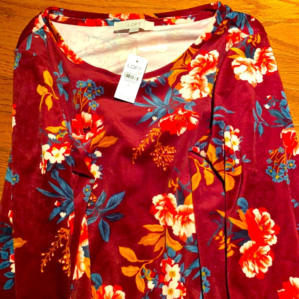 Loft Floral Sweater L